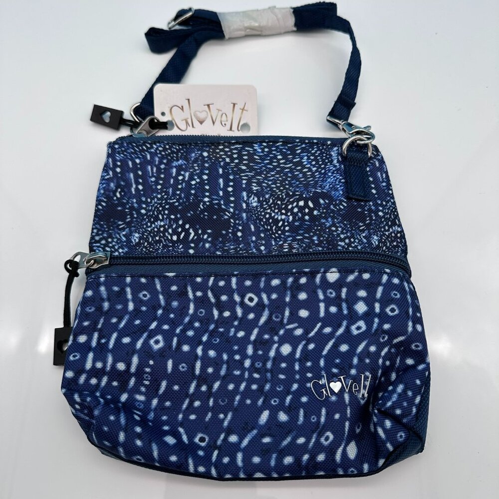 Glove It Seascape 2 Zip Golf Crossbody Carry All Bag, Blue
